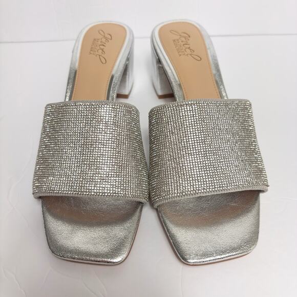 JEWEL BADGLEY MISCHKA HARLYN BLOCK HEELED MULES WITH CRYSTAL VAMP SIZE 7 NEW - Picture 5 of 6